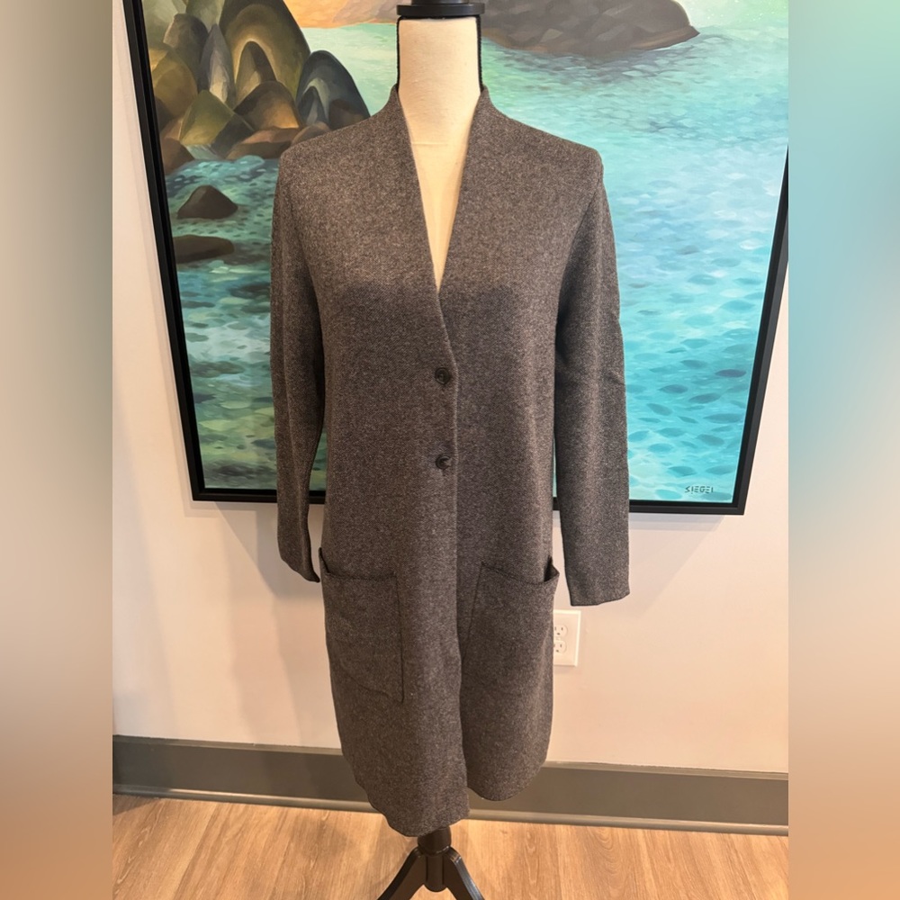 J Jill Two Button Cardigan Size S Grey